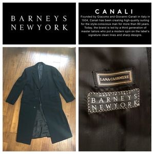 Barney’s New York Male Long Black Wool Winter Coat